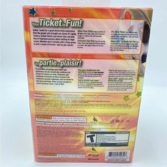 XBOX 360 Scene It? Box Office Smash Set w/ 4 Controllers & Game NEW Open Box - Picture 3 of 6